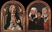 Master of the Saint Ursula Legend Diptych with the Virgin and Child and Three Donors painting